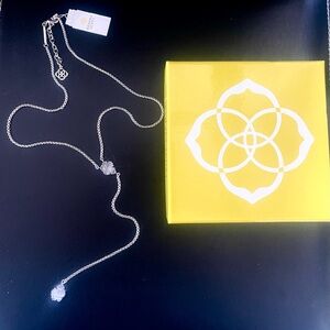 Kendra Scott Silver Necklace with Clear Accents